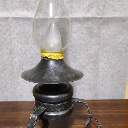 Vintage lamp with electricity used, height 46 cm