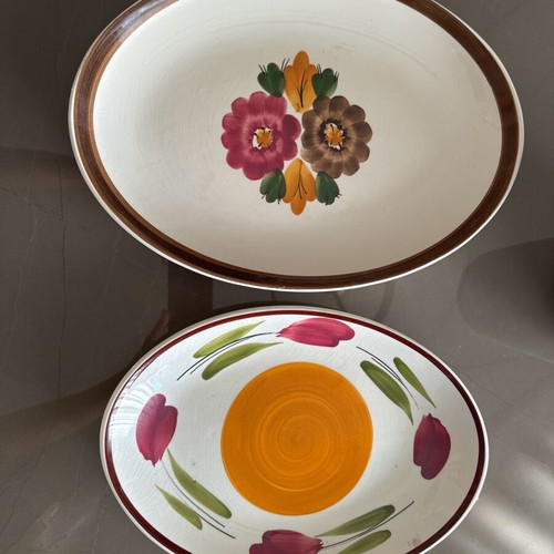 Kerameikos serving platter set vintage 60-70 used, modern esthetic