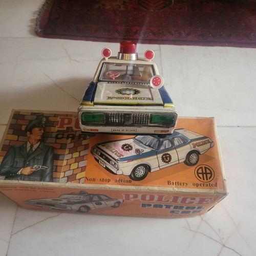 Tin car by Ananiadis used, 1950s vintage, collectible
