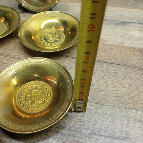 Turkish brass tea saucers like new, set of 6