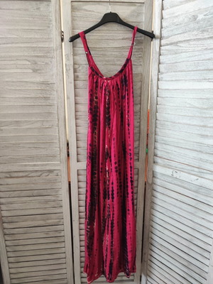 Rima Beachwear long viscose dress with adjustable straps, fuchsia
