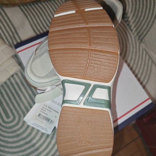 U.S. Polo Assn. Supole 5FX athletic shoes new, size 35, beige multicolor