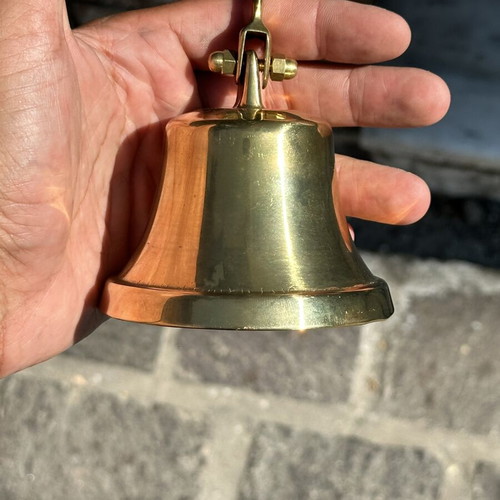Bronze nautical wall bell, 9×10 cm