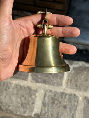 Bronze nautical wall bell, 9×10 cm