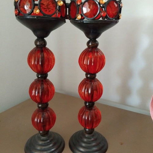 Candlesticks set of two, height 29 cm and width 9 cm