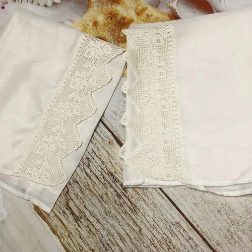 Set of 2 used cotton salon napkins 101x61 cm