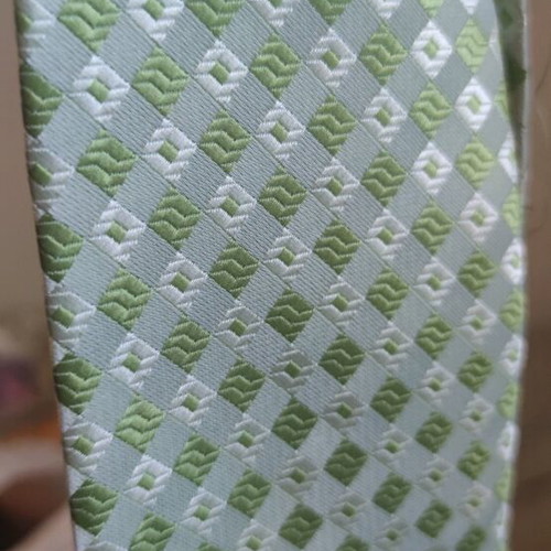 Silk tie new, gray and light green