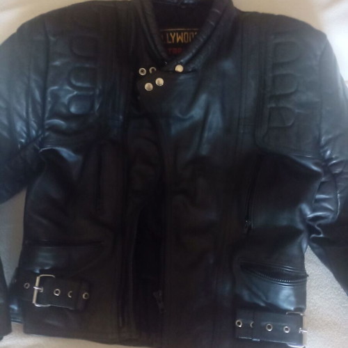 Leather motorcycle jacket XL black like new