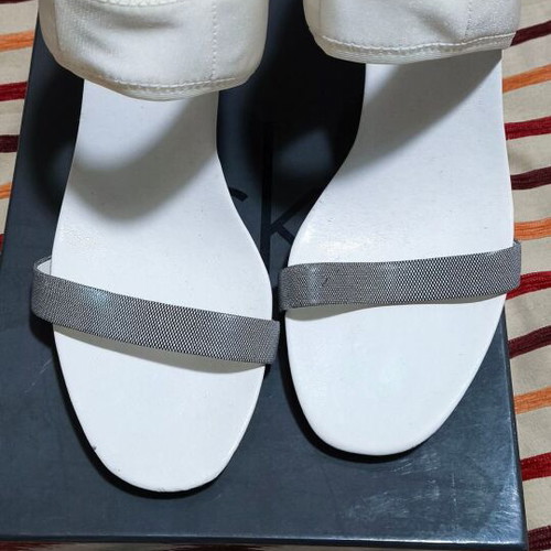 Calvin Klein women's sandals used, white and gray, size 40