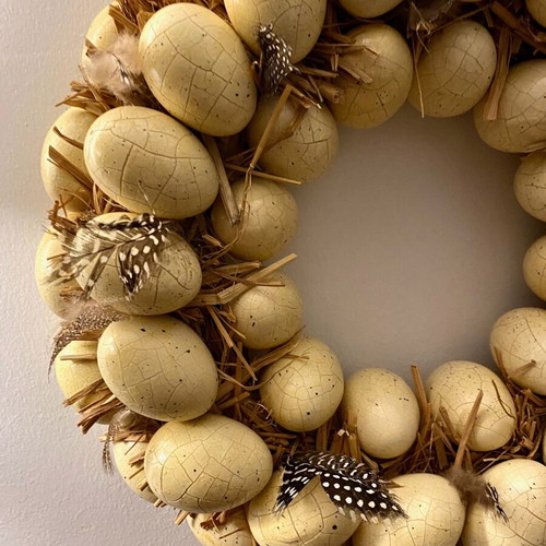 Easter decorative wreath with eggs like new