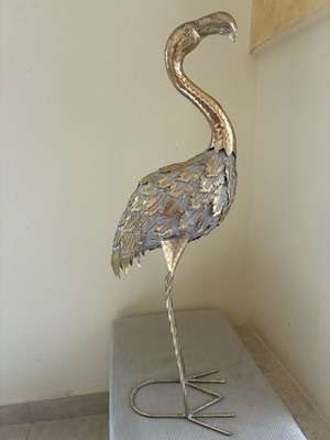 Decorative flamingo-type bird forged metal like new