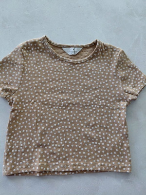 Παιδική cropped μπλούζα μεταχειρισμένη H&M 146 cm, λευκά άνθη
