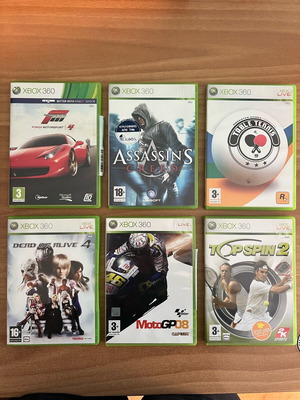 Xbox 360 βιντεοπαιχνίδια σαν καινούργια, Forza Motorsport 4, Assassins, Table Tennis, Dead or Alive 4, Moto GP08, Top Spin 2