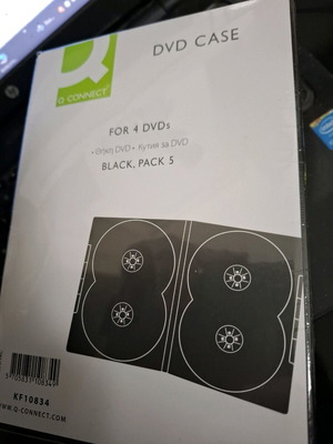 Θήκες για DVD καινούργιες, σετ 5 διπλών, μαύρες