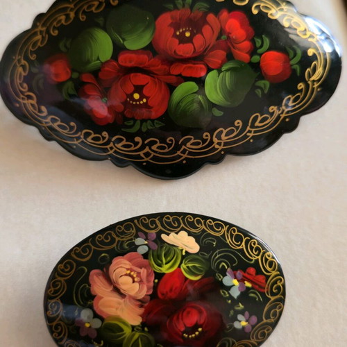 Pins and hair accessories used, 2 pcs, wooden, handmade