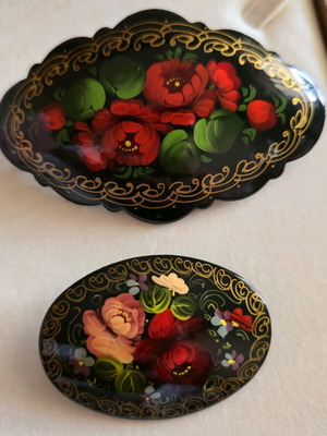 Pins and hair accessories used, 2 pcs, wooden, handmade