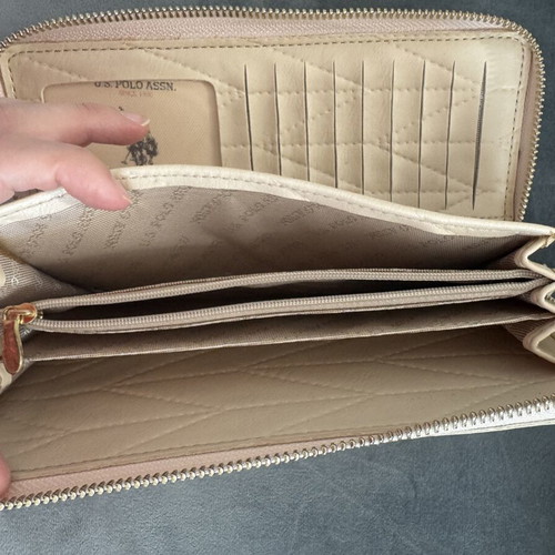 U.S. Polo Assn Cream Wallet like new