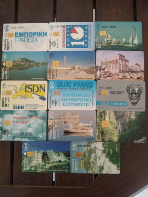 Phone cards used, pack of 15, 100 units 1995/96