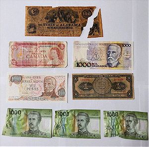 Χαρτονομίσματα Λατινική Αμερική και Καναδά