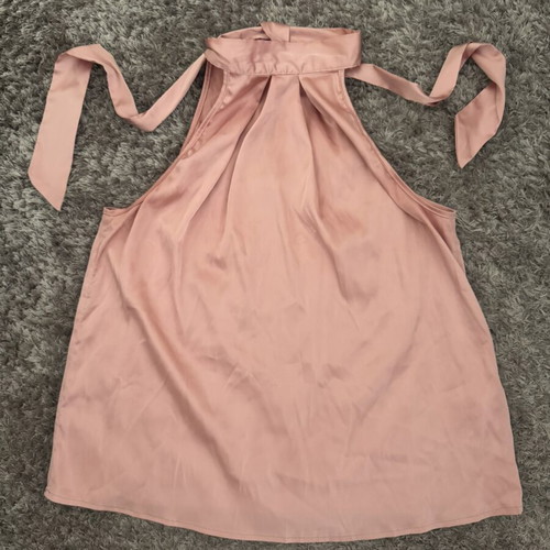 Pink satin tank top like new, size S/M