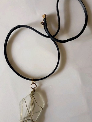 Wire and glass necklace handmade like new