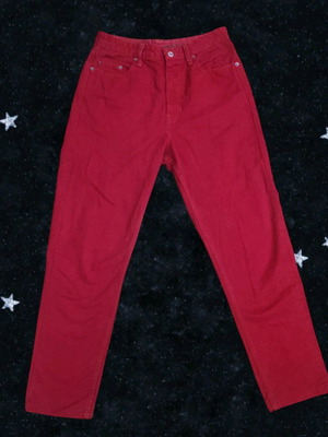 Benetton κόκκινο mom jeans 90s vintage μεταχειρισμένα, μέγεθος S