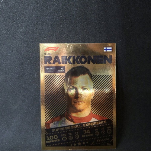 Topps Formula 1 Turbo Attax 2021 Kimi Räikkönen Gold Foil Card #243