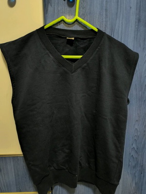 Unisex sleeveless shirt used, dark blue, large