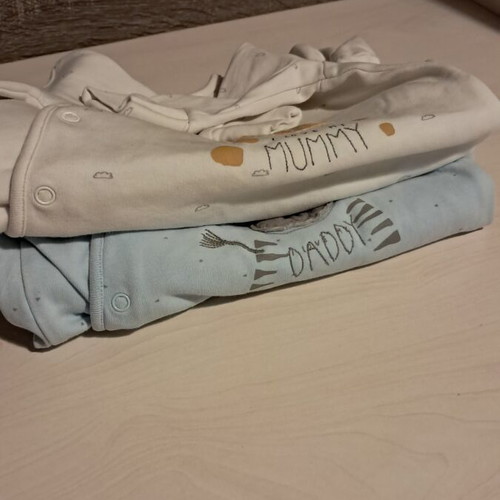 Energino baby rompers used, pack of 2, cotton, size 6-9 months