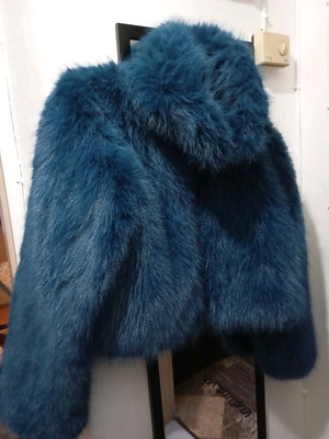 Shein short fur coat petrol one size new