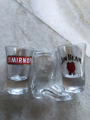 Διαφημιστικά ουίσκι Jim Beam και Smirnoff 3 τμχ σαν καινούργια