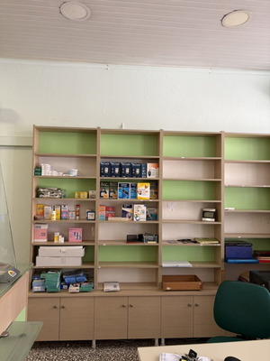 Pharmacy Cabinet Like New With Shelves And Drawers