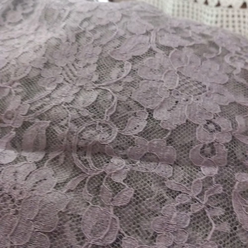 Lace fabric satin chocolate color like new, 85cm width, 4m length