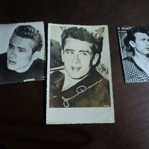 James Dean foreign actor 2 cards and film Gigant promotional used