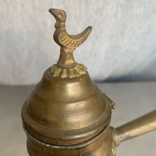 Coffee cezve old used, copper and brass