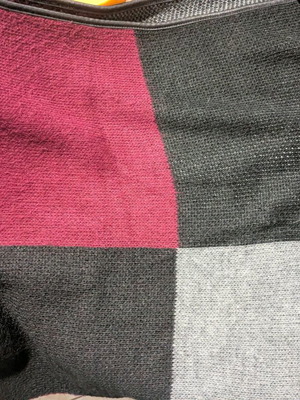 Scarf used, black and red