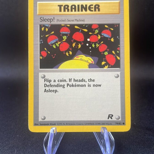 Sleep! Trainer Card Pokémon TCG Team Rocket 1999-2000 like new