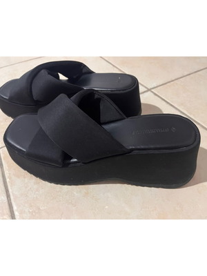 Stradivarius platform sandals, black, size 37