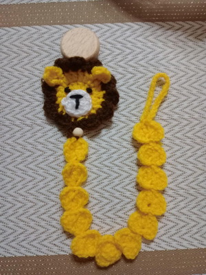 Lion Pacifier Clip handmade new