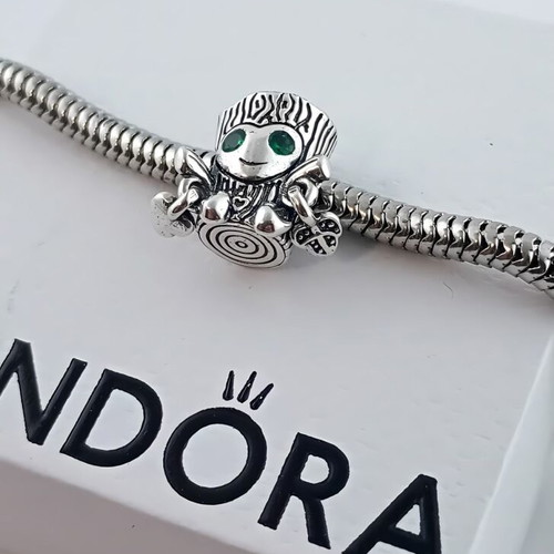 Pandora Forest Monster Charm new, silver and green magical creature
