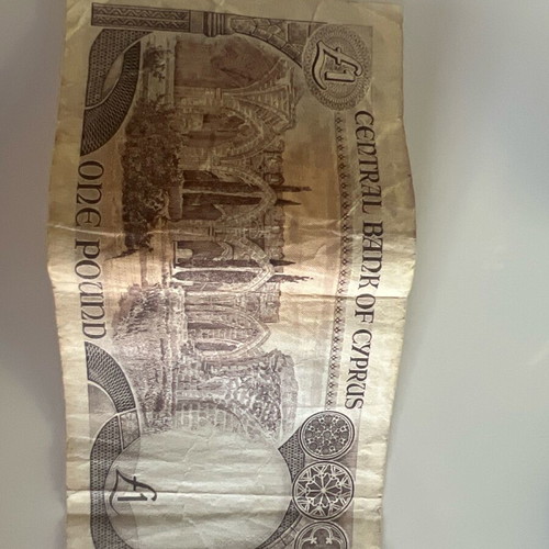 Cyprus 1 Lira banknote used, 1989 edition
