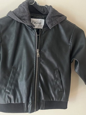 Biker jacket for toddlers 18-24 months used with detachable hoodie