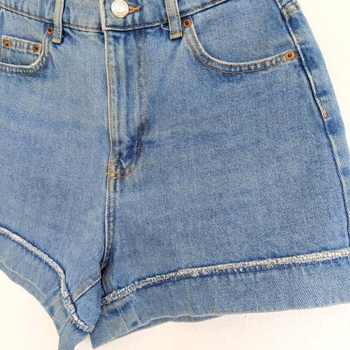 Bershka Blue Denim High Waist Shorts Like New, Size 36