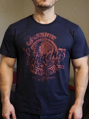 T shirt L County Cross Brooklyn Motors σαν καινούργιο, μπλε με κόκκινο λογότυπο
