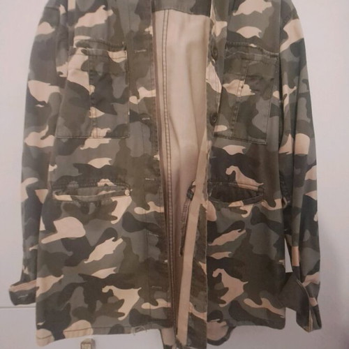 Women's military-style jacket large HM like new with hood