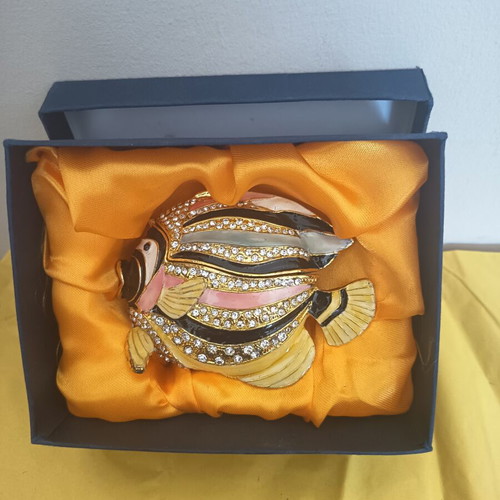 Decorative Jewelry Boxes Collection of 18 with Enamel and Strass, New