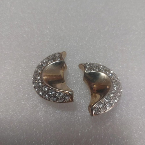 Vintage earrings with clip crescent moon, like new, gold color
