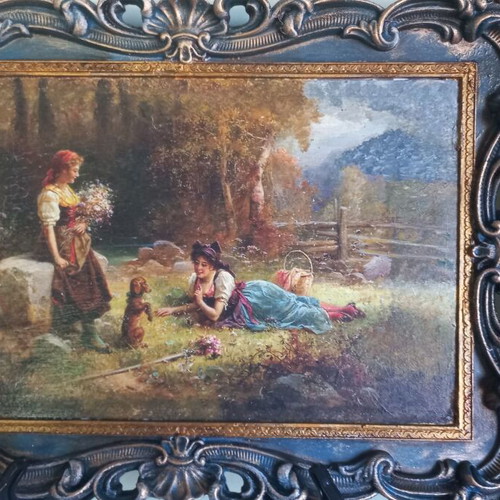Decorative tray handmade, new, hard plastic 39×24 cm