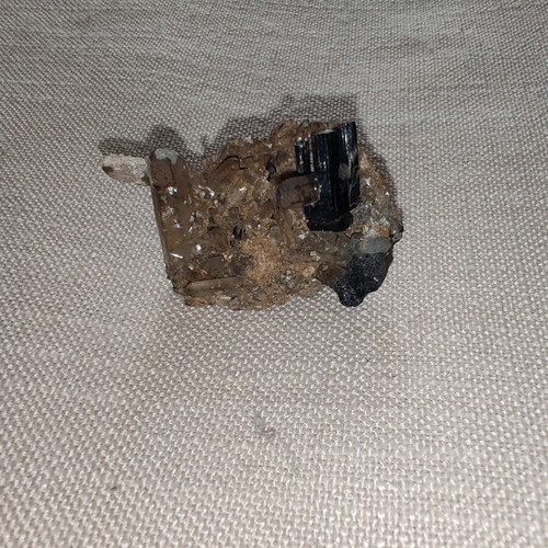 Collectible mineral rock with quartz crystals like new