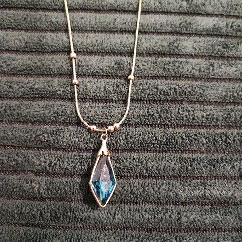 Stainless Steel Necklace new, turquoise and gold